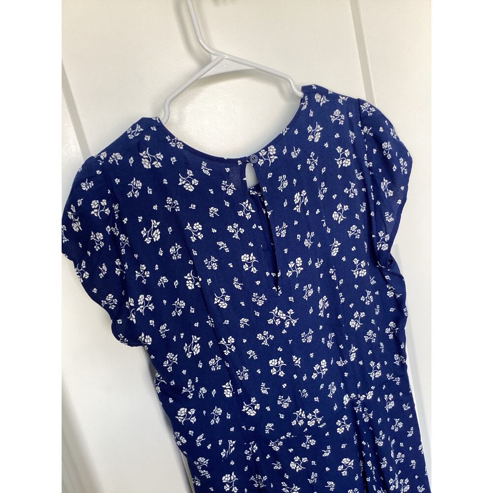 Reformation Maison Fauna‎ midi floral blue button-down dress women's size 12 - Picture 8 of 13